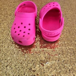 Pink toddler crocs